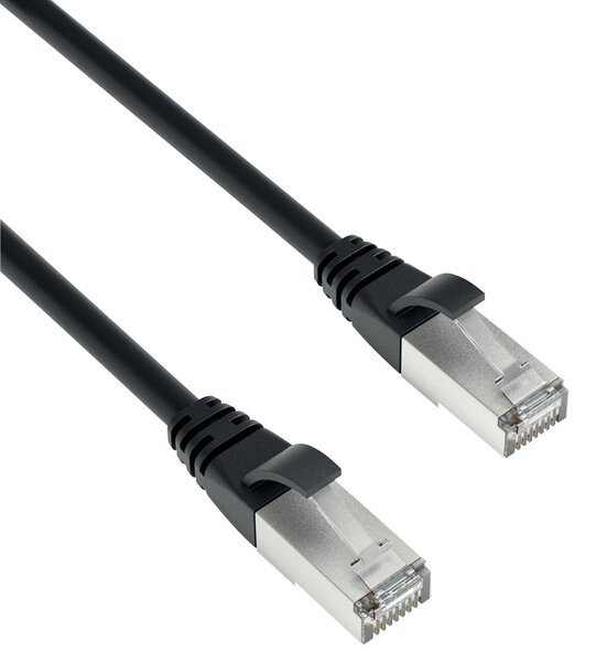 Patchkabel CAT 6A S/FTP, 0,5 m, schwarz