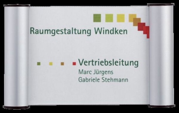 Türschild Clip 180 x 115 mm, silber, Inkl. doppelseitigem Klebeband und Schrauben