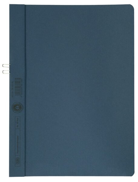 Klemmmappe, DIN A4, Fassungsvermögen 10 Blatt, Manilakarton 250g/qm, 237 x 309 mm, ohne Vorderdeckel, blau