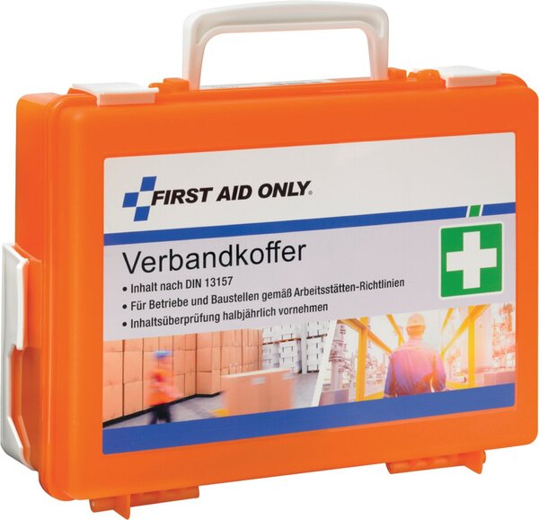 Verbandkoffer, Betriebe, Baustellen, DIN 13157, orange