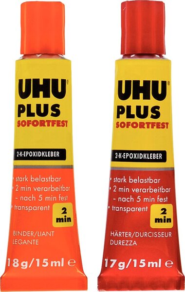 Plus Sofortfest UHU, 1 Tube Binder und 1 Tube Härter, 35g