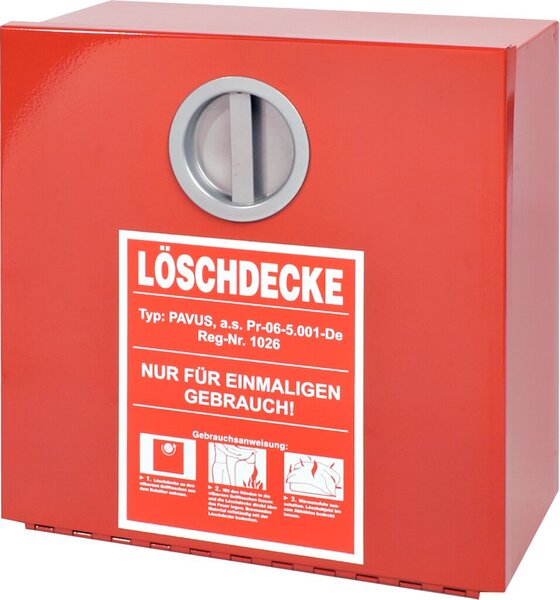 Wandbehälter Metall, für Löschdecke, 300 x 300 x 125 mm, rot