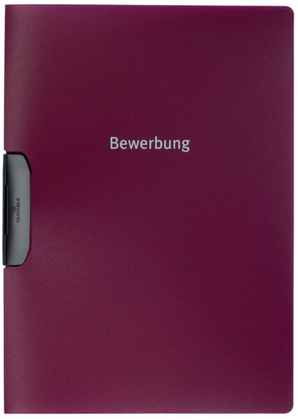 Bewerbungsmappe DURASWING job, Aufdruck "BEWERBUNG" für DIN A4, 219 x 305 mm, aubergine-weinrot