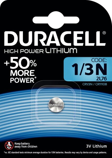 Knopfzelle, Lithium, Photo, CR1/3N, 2L76, 3V, 1er Blister