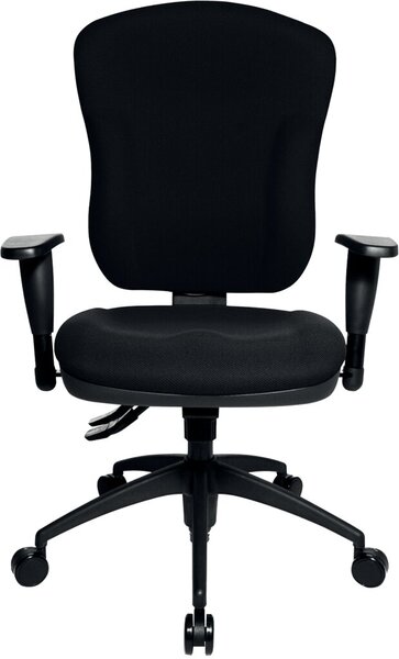 Bürodrehstuhl Wellpoint 30, Armlehnen 2-dimensional verstellbar Rückenlehne/Sitz gepolstert schwarz, Fußkreuz Kunststoff schwarz, Nutzergewicht bis 110 kg, Nutzergröße bis 1,92 m