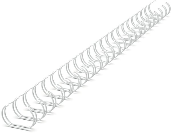 Binderücken Renz Ring Wire 2:1, 12,7 mm, für 105 Blatt, weiß, 100 Stück