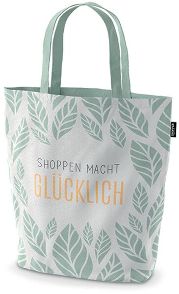 Shopper Baumwolle, breite Tragegriffe, mit Motiv Blatt