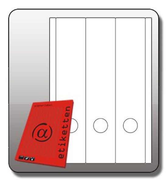 Rückenschild, lang/breit, 285 x 61 mm, weiß, 100 Blatt