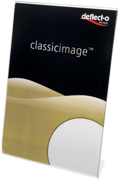 Tischaufsteller Classic Image für DIN A4 hoch, schräg, doppelseitig nutzbar, transparent