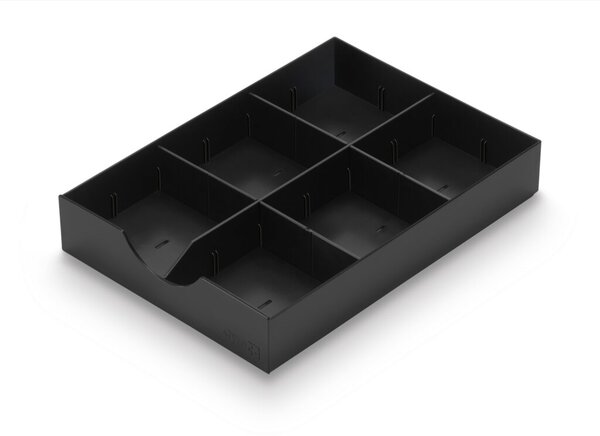 Styrodoc Systemschublade, 3 Stege (1 Längssteg/ 2 Querstege), schwarz, (H x B x T) 53 x 230 x 320 mm