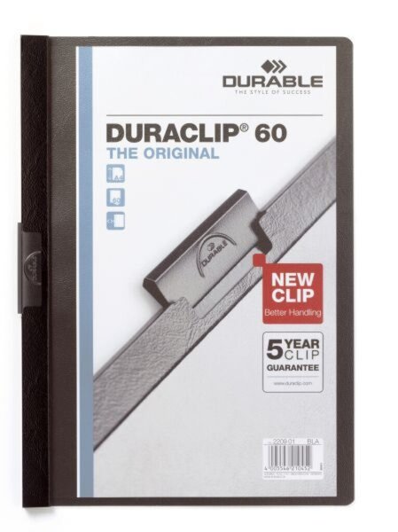 Klemmmappe DURACLIP, DIN A4, Fassungsvermögen 60 Blatt, 310 x 220 mm, schwarz