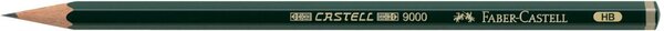 Bleistift CASTELL® 9000, Härtegrad HB, Schaftform Sechskant, Schaftfarbe dunkelgrün