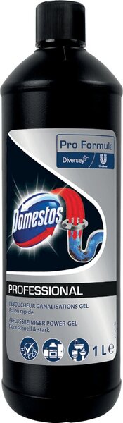 Abflussreiniger Domestos Gel Professional, für Kunststoff und Metall geeignet, 1 Liter