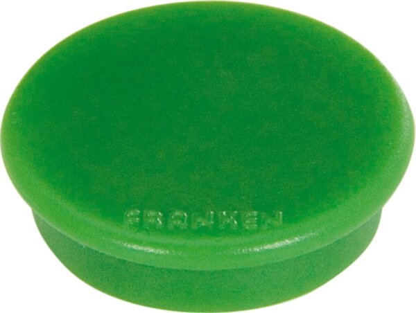 Haftmagnet, Ø 13 mm, grün, Haftkraft 100g (bis zu 1 Blatt DIN A4 80g/qm), Packung à 10 Stück