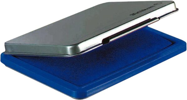 Stempelkissen, Metallic Gehäuse, Stempelfläche 9 x 16 cm, blau