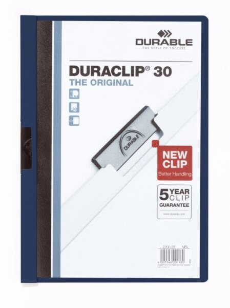 Klemmmappe DURACLIP, DIN A4, Fassungsvermögen 30 Blatt, 310 x 220 mm, nachtblau