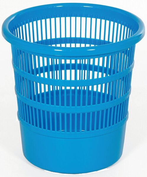 Papierkorb, blau, rund, durchbrochen, Ø 300 mm
