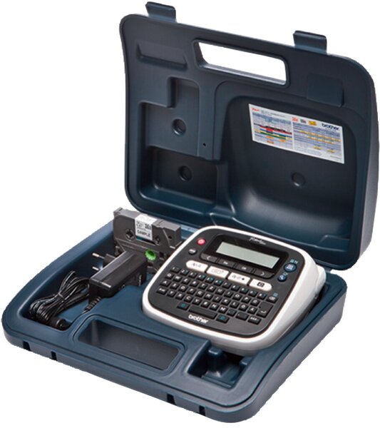 Beschriftungsgerät P-Touch PT-D200BWVP, im Hartschalenkoffer inkl. TZe-Starter-Band und Netzadapter, grau/schwarz