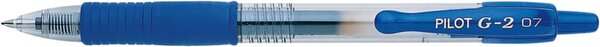 Gelschreiber G2, Strichstärke 0,4 mm, Schreibfarbe blau, Schaftfarbe farblos