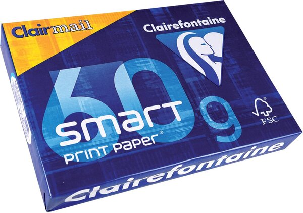 Kopierpapier Smart Print Clairmail, DIN A4, 60g/qm, weiß, Weißegrad 170 CIE, Packung à 500 Blatt