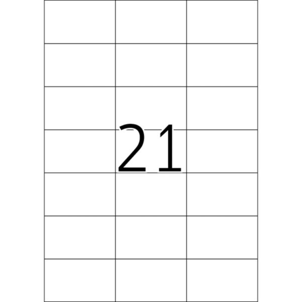 Etiketten A4, 70 x 42,3mm, weiß, 500 Blatt