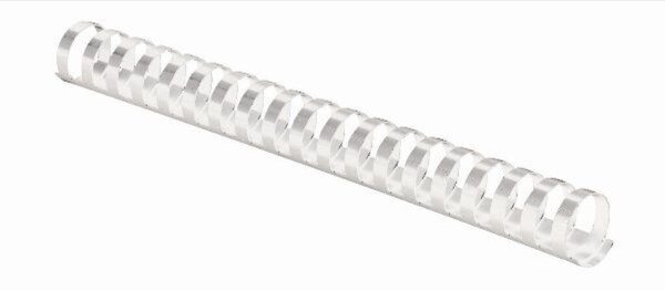 Plastikbinderücken 14 mm, für 81 - 100 Blatt, weiß, US-Teilung 21 Ringe, 100 Stück