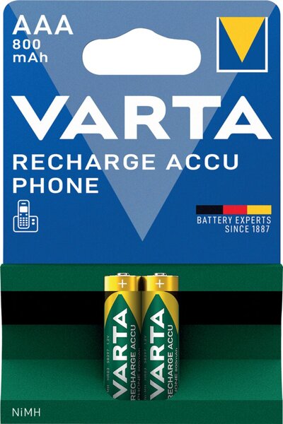Akku NiMH, Micro AAA, Recharge Power, vorgeladen, HR03, 1.2V, 800mAh, 2 Akkus
