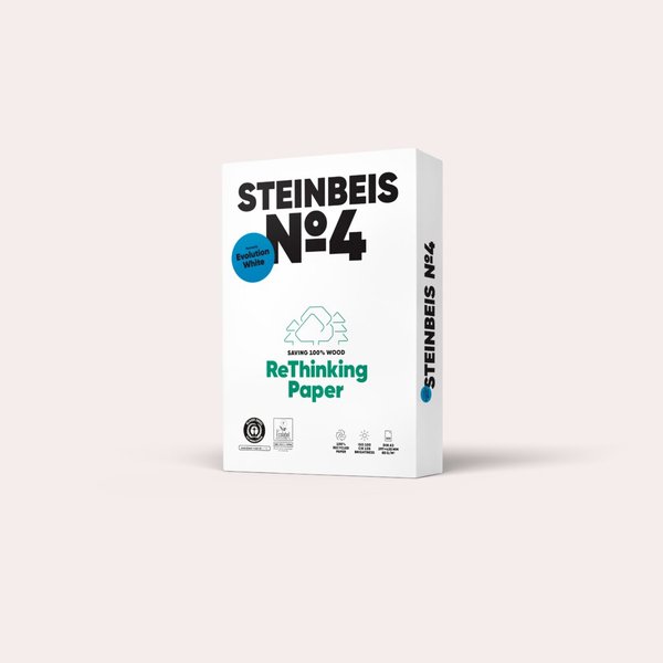 Kopierpapier Steinbeis No. 4 Recycling, DIN A3, 80g/qm, weiß, Weißegrad 135 CIE, Packung à 500 Blatt