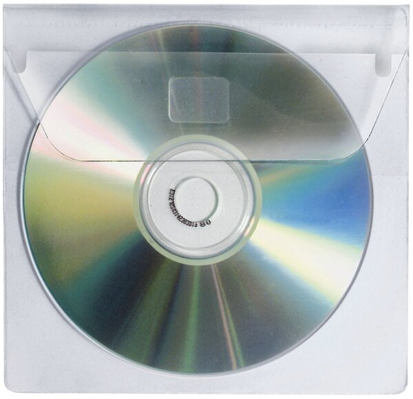CD-Hüllen zum Einkleben, selbstklebend, 100 Hüllen, glasklar