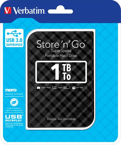 Festplatte Store´n´Go, 1 TB, USB 3.0, 2,5", schwarz, Gen. 2