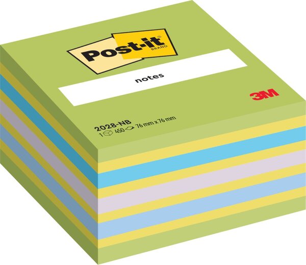 Haftnotiz-Würfel, 76 x 76 mm, neongrün, zitronengelb, retroblau, fliederfarben, ultrablau, 450 Blatt
