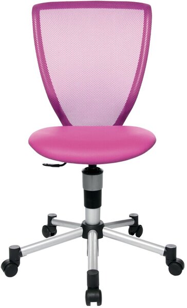 Drehstuhl Junior Titan, Rückenlehne netzbezogen pink, Sitz gepolstert pink lederähnlicher Stoff, Fußkreuz Kunststoff silber, Nutzergewicht bis 60 kg