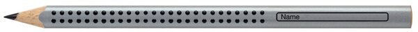 Bleistift JUMBO GRIP, Härtegrad HB, Schaftform Dreikant, Schaftfarbe silber