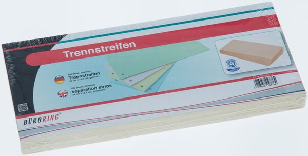 Trennstreifen chamois, 10,5 x 24 cm, 190g/qm Karton, gelocht, 100 Stück