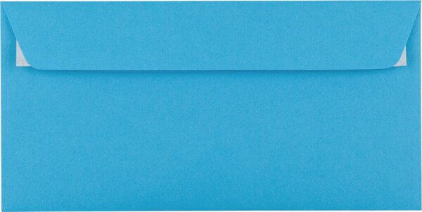 Briefumschlag DIN C5/6, ohne Fenster, haftklebend, intensivblau, 100g/qm, 229 x 114 mm, 250 Stück