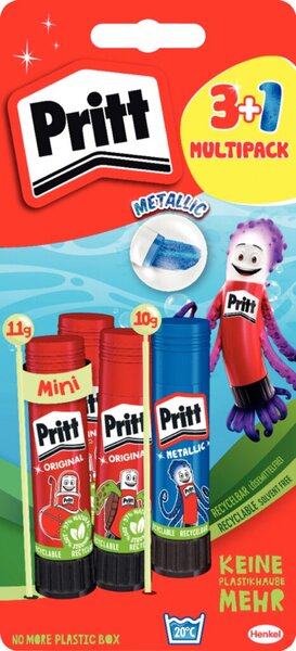 Klebestift 3+1, Sonderedition, 3 x 11 g + 1 x 10 g gratis, Farbe nicht wählbar