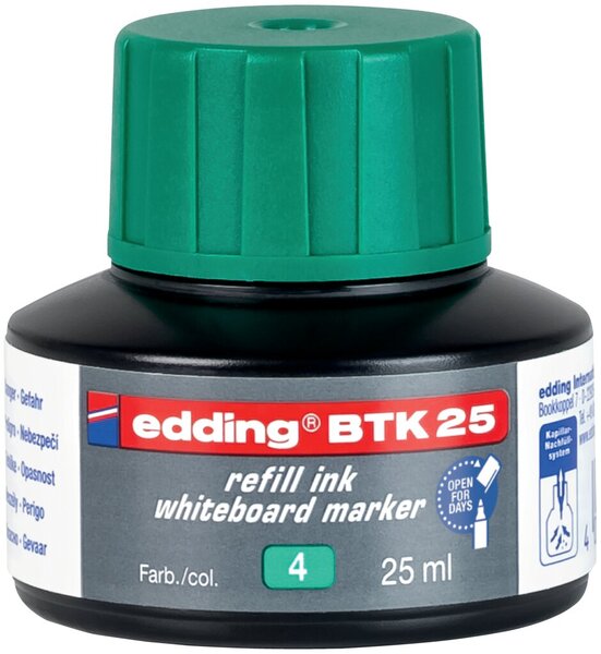 Nachfülltusche in Flasche 25 ml, für Boardmarker: edding 28,29,250,360,36, grün