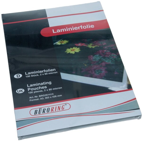 Laminierfolie, DIN A3, 80 Mikron, 100 Stück