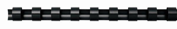 Plastikbinderücken 8 mm, für 21 - 40 Blatt, schwarz, US-Teilung 21 Ringe, 100 Stück