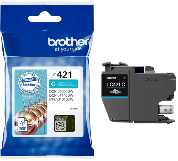 Tintenpatrone LC-421C, für Brother Drucker, ca. 200 Seiten, cyan