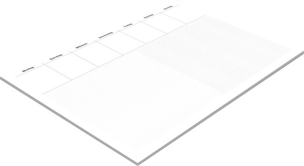 Schreibunterlage, 480 x 330 mm, liniert/kariert, 30 Blatt