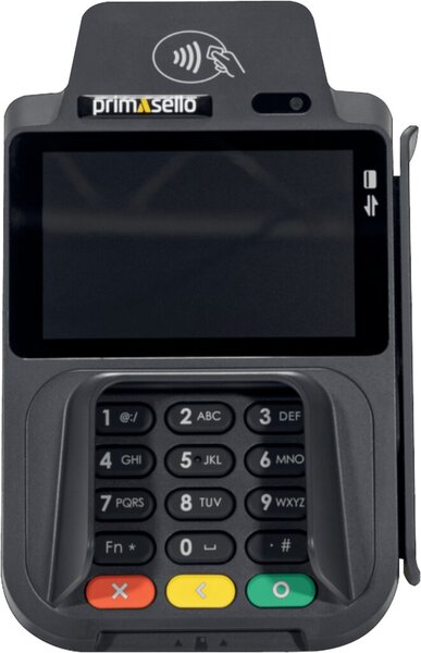 SmartPay P20, EC-Kartenterminal schwarz, Zahlung per EC/Kreditkarte/Smartphone/ Smartwatch, für alle primasello Kassen, für alle Karten geeignet