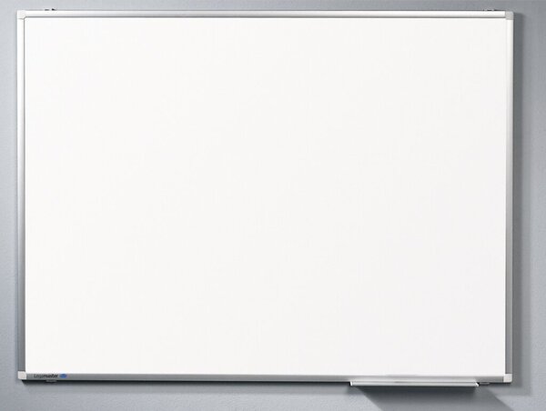 Whiteboard PREMIUM PLUS 100 x 200 cm, kratzfest, emailliert, weiß, Alu-Rahmen, weiße Kunststoffecken, Ablage 30 cm