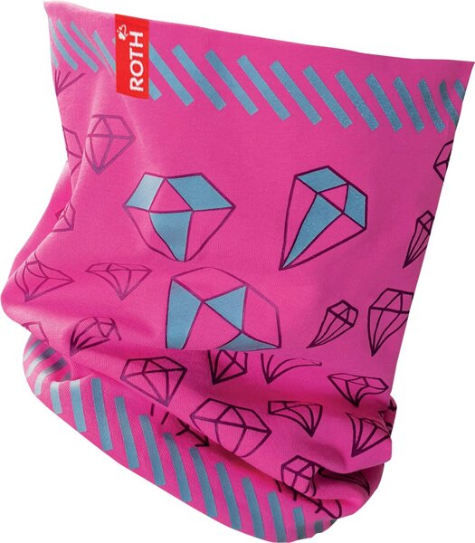 Jersey-Schlauchschal Diamant, für Kinder, reflecktierend, pink