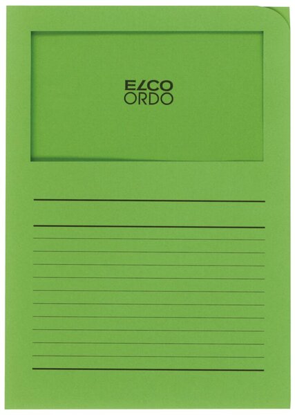 Organisationsmappe Ordo classico, DIN A4, Sichtfenster 180 x 100 mm, liniert, 220 x 310 mm, 100 Stück, intensivgrün