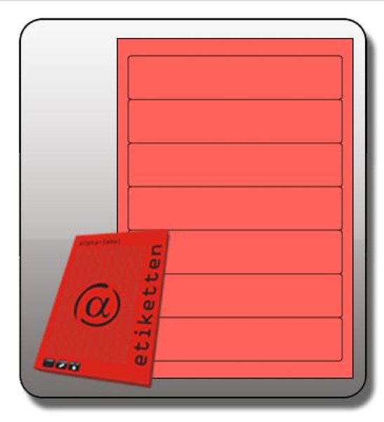 Rückenschild, selbstklebend, kurz/schmal, 190 x 38 mm, rot, 100 Blatt, 700 Etiketten