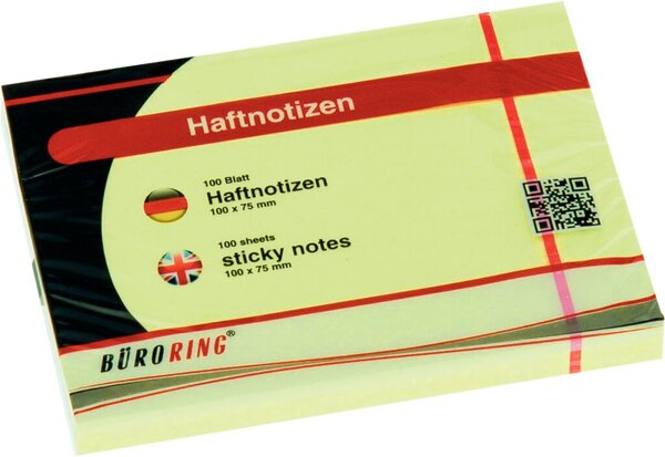 Haftnotiz FSC, 100 x 75 mm, gelb, 100 Blatt/Block