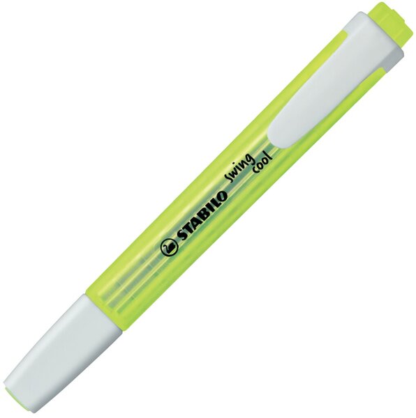 Textmarker swing cool, Keilspitze, Strichstärke 1 + 4 mm, mit Clip, pastellgelb