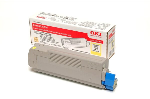 Toner 43381905, für OKI Drucker, ca. 2.000 Seiten, gelb