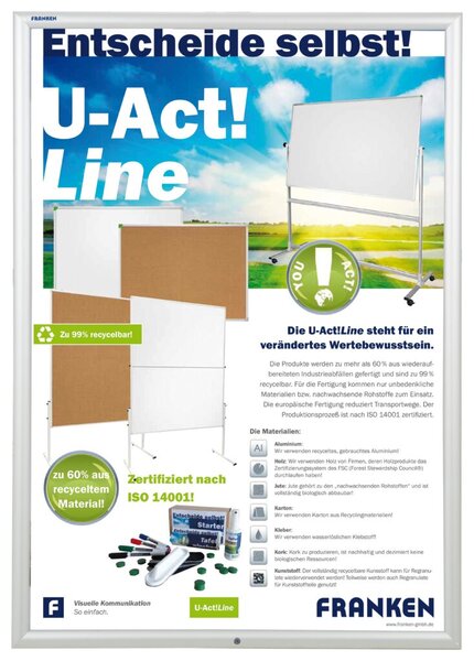 Bilderwechselrahmen Outdoor abschließbar, für DIN A1, Maße: 65,6 x 90,3 x 1,7 cm